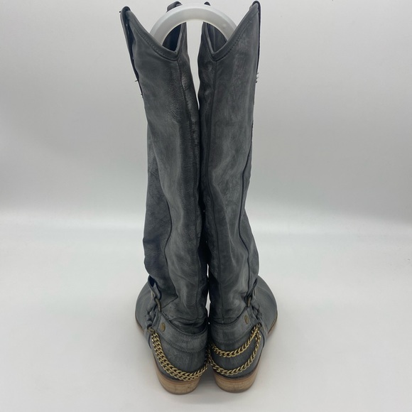 Very Volatile Gray Distressed Tall Boots - Picture 2 of 9